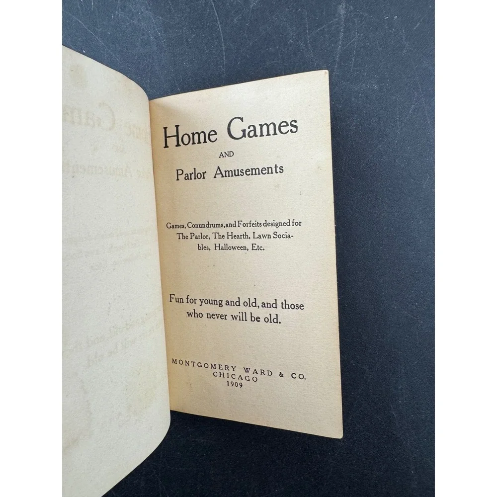 Home‎ Games and Parlor Amusements 1909 Montgomery Ward Book Vintage